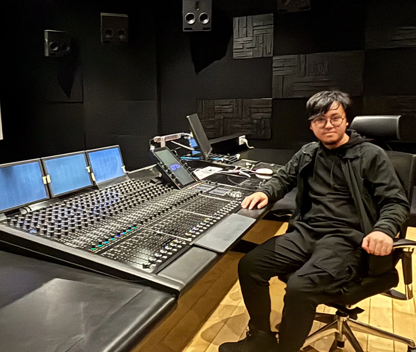 Rex Wong at mixing desk